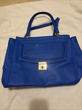 kate spade Royal Blue Pebbled Leather Tote with Gold Hardware